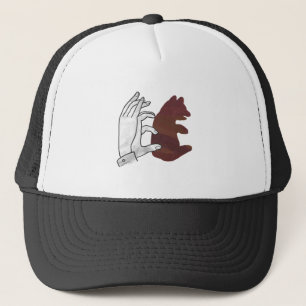 Gorra De Camionero Marrón de ojivas de silueta de mano