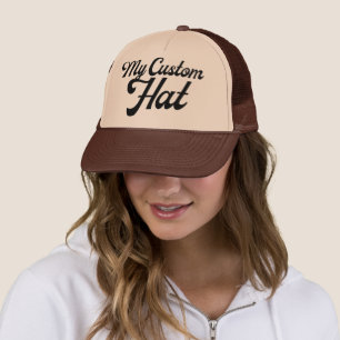 Gorra de camionero marrón y bronceada personalizad