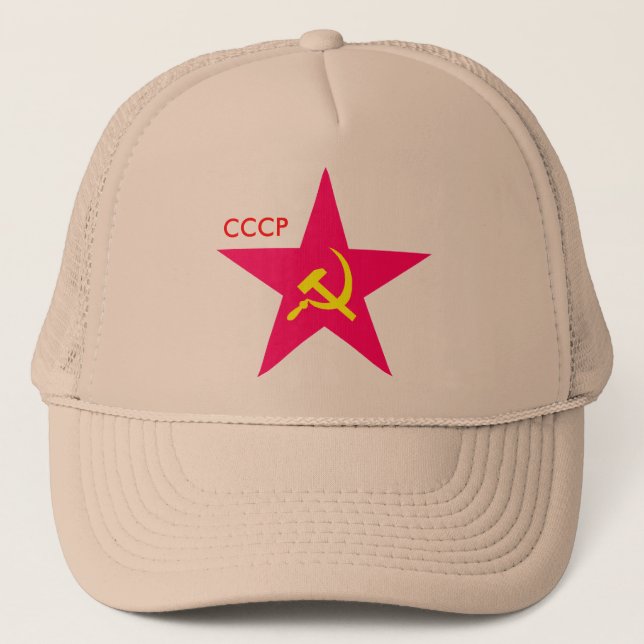 Gorra De Camionero Martillo de la estrella de CCCP y casquillo rojos (Anverso)