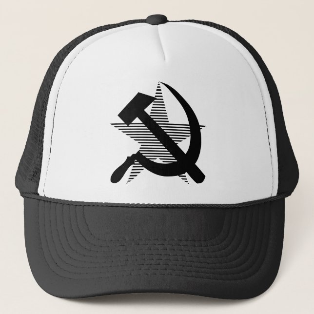 Gorra De Camionero Martillo y hoz negros soviéticos (Anverso)