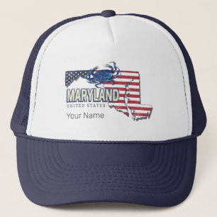 Gorra De Camionero Maryland Estados Unidos Retro State Map Vintage US