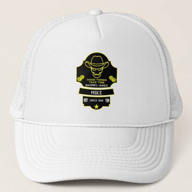 Gorra De Camionero Más allá de la colina envejeciendo (Anverso)