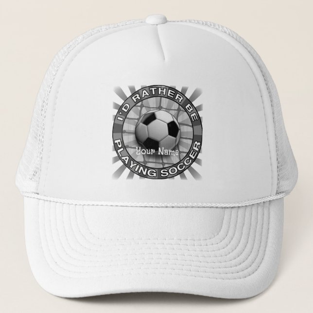Gorra De Camionero Más bien jugar al fútbol (Anverso)