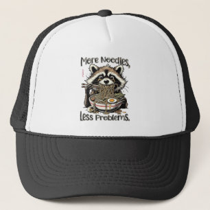 Gorra De Camionero Más fideos menos problemas mapache comiendo ramen