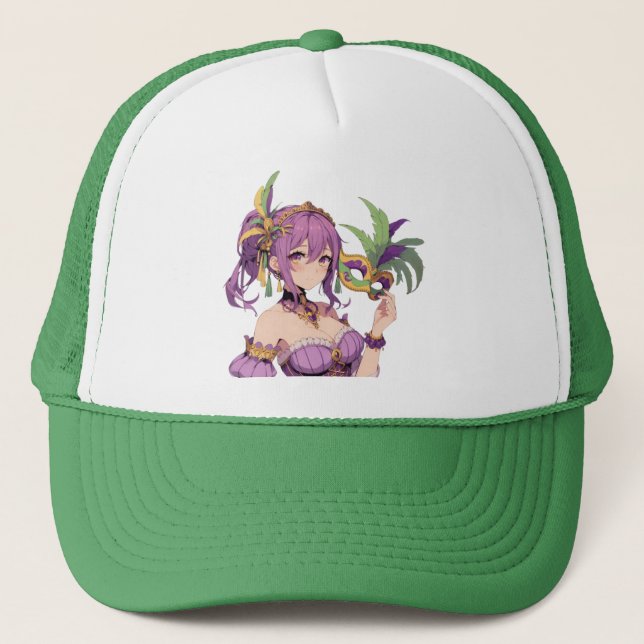Gorra De Camionero Máscara Anime Mardi Gras (Anverso)