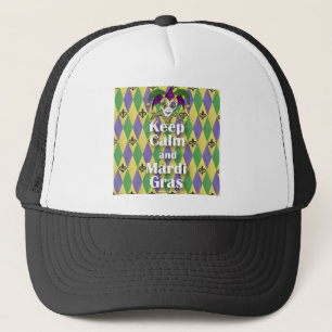 Gorra De Camionero Máscara Jester mantener la calma y el Mardi Gras