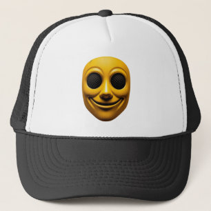 Gorra De Camionero Máscara sonriente amarilla