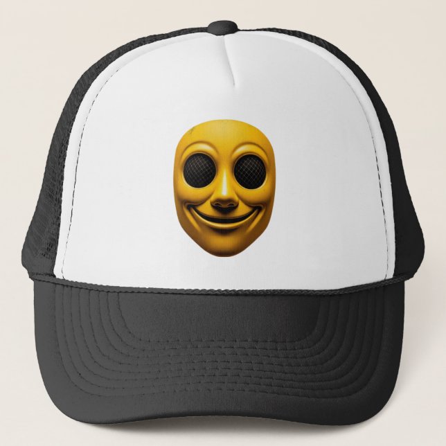 Gorra De Camionero Máscara sonriente amarilla (Anverso)