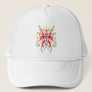 Gorra De Camionero Máscara Tribal de Diseño Abstracto Llama Elegante