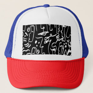 Gorra De Camionero Máscaras de caras abstractas: patrón geométrico