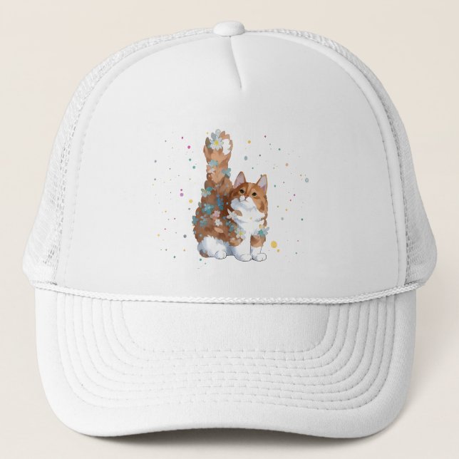 Gorra De Camionero Mascota de gato kitsch (Anverso)
