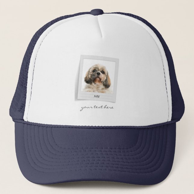 Gorra De Camionero Mascota de vacaciones Marco fotográfico de cumplea (Anverso)