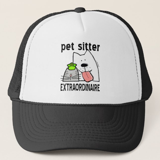 Gorra De Camionero Mascota divertido Sitter Extraordinaire (Anverso)