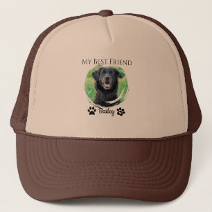 Gorra De Camionero Mascota moderno simple Mejor nombre de foto de ami