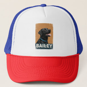 Gorra De Camionero Mascota Simple y Moderno Nombre y foto de la tipog