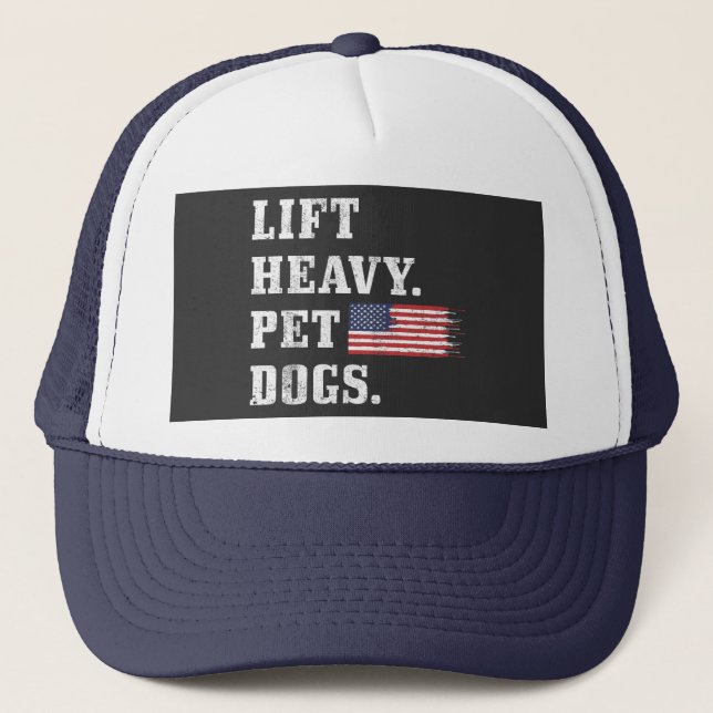 Gorra De Camionero Mascotas pesados elevadores perros Guay Gym (Anverso)