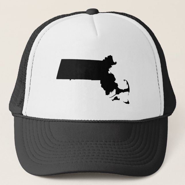 Gorra De Camionero Massachusetts en negro (Anverso)