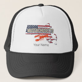 Gorra De Camionero Massachusetts United States Retro Map Vintage USA
