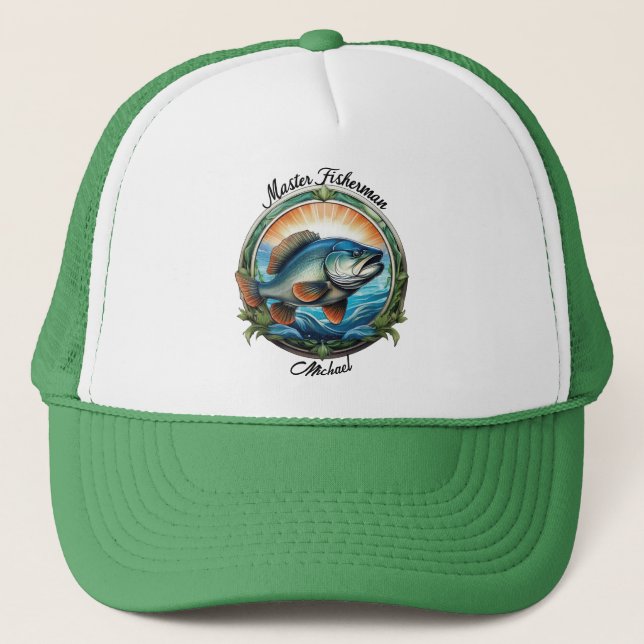 Gorra De Camionero Master Fisherman Personalizado (Anverso)