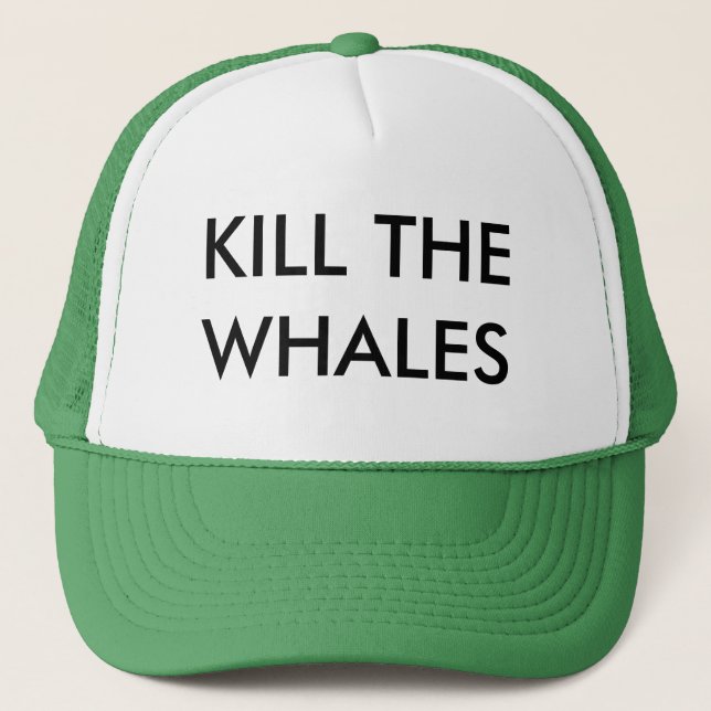 GORRA DE CAMIONERO MATE A LAS BALLENAS (Anverso)