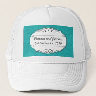 Gorra De Camionero Matrimonio de Damasco de Chartreuse Turquesa Moder