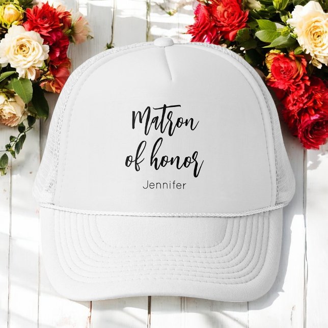 Gorra De Camionero Matrón de honor Boda blanco negro (Subido por el creador)