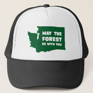 Gorra De Camionero Mayo el bosque sea con usted Washington