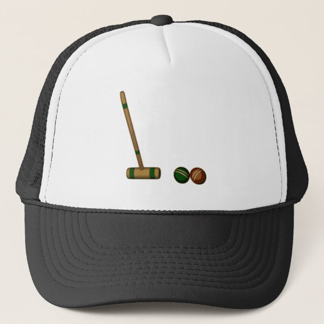 Gorra De Camionero Mazo y bolas de croquet (Anverso)