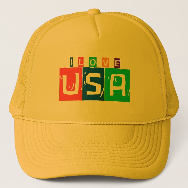 Gorra De Camionero Me encanta EE. UU. (Anverso)