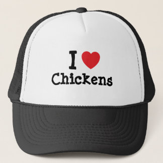 Gorra De Camionero Me encanta el corazón de Pollos personalizado pers