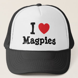 Gorra De Camionero Me encanta el corazón personalizado Magpies person