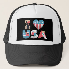 Gorra De Camionero Me encanta el diseño de letreros de EE. UU.