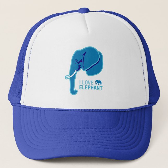Gorra De Camionero Me encanta el elefante (cara lateral) (Anverso)