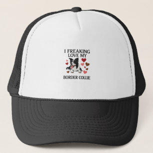 Gorra De Camionero Me Encanta el Perro Border Collie Corazones_1