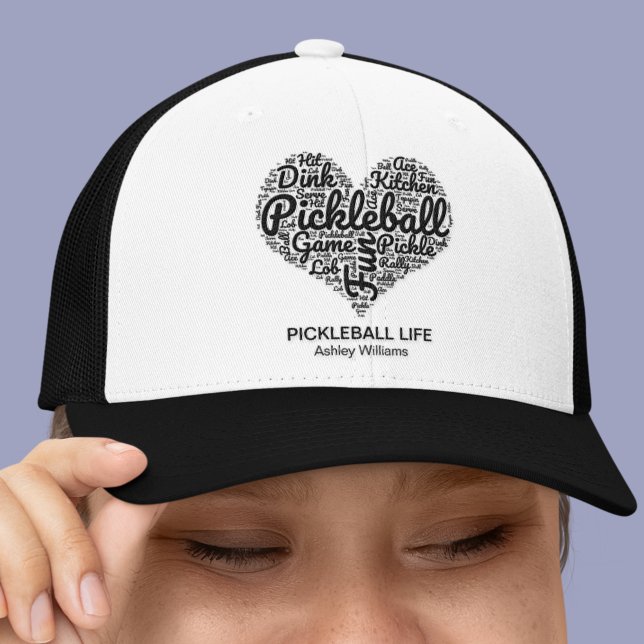 Gorra De Camionero Me encanta el Pickleball Nombre personalizado Word (Personalize with your choice of text and name.See collection for other matching items)