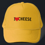 Gorra De Camionero Me Encanta El Queso<br><div class="desc">"Amo el sombrero de camionero de queso" - para los amantes del queso extremo</div>
