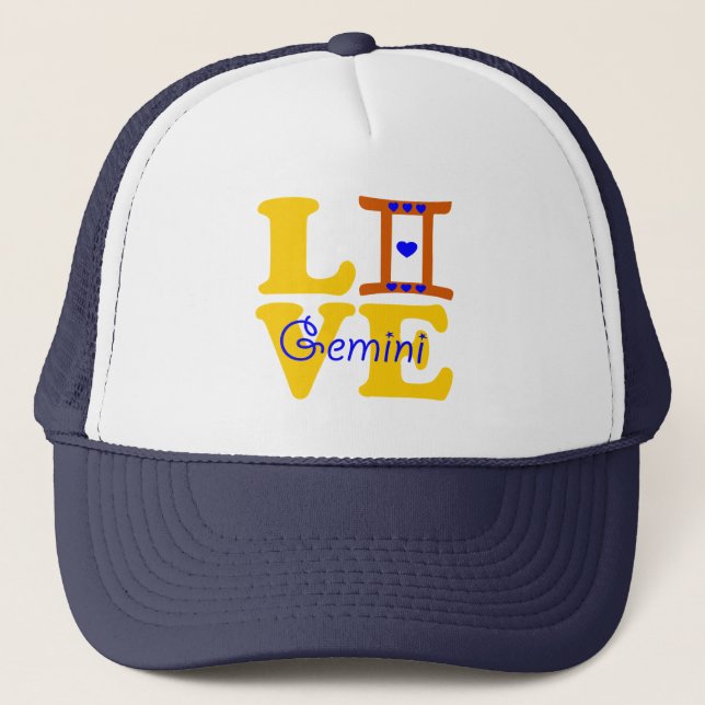 Gorra De Camionero ♊ 😍 Me Encanta Gemini-Best Zodiac Rótulo Basic St (Anverso)