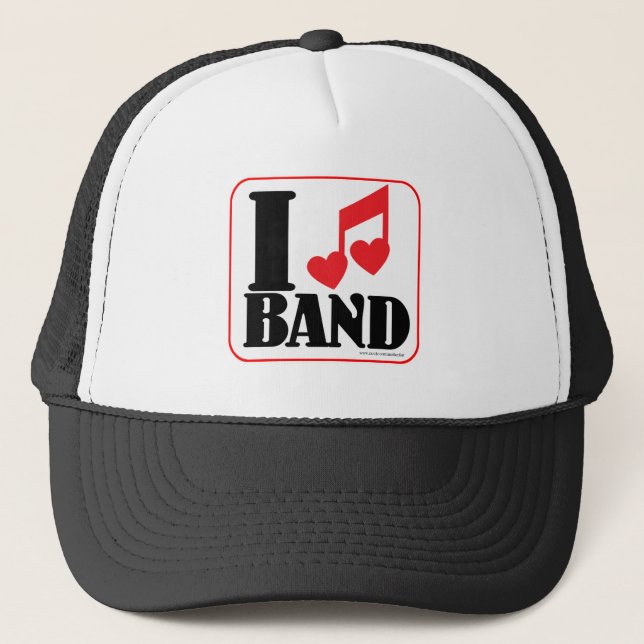 Gorra De Camionero Me encanta la banda de música divertida Logo del a (Anverso)