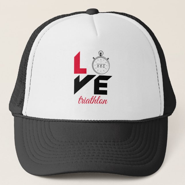 Gorra De Camionero Me encanta la triatlón (Anverso)