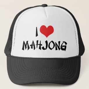 Gorra De Camionero Me encanta Mahjong de corazón - Amante de Mah Jong