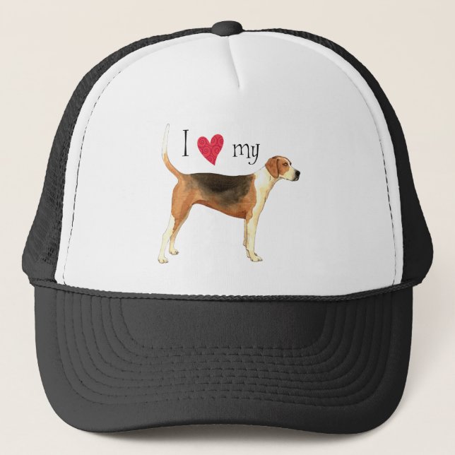 Gorra De Camionero Me encanta mi Foxhound americano (Anverso)