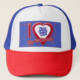 Gorra De Camionero Me Encanta Mi Novia Foto Corazón Rojo Profundo Rea