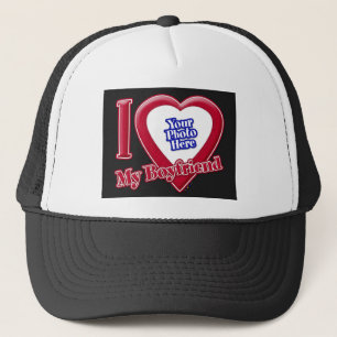 Gorra De Camionero Me encanta mi novio foto corazón rojo negro
