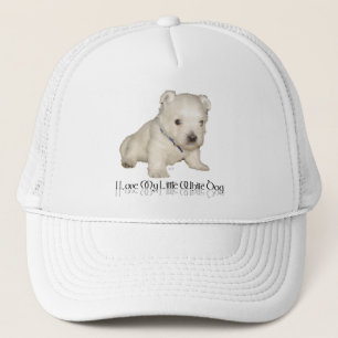 Gorra De Camionero Me Encanta Mi Perro Blanco Pequeño - Cachorro West