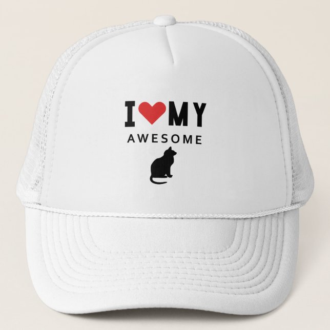 Gorra De Camionero Me encanta mi perro gato increíble (Anverso)