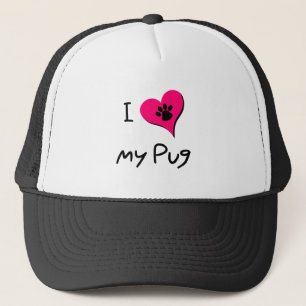 Gorra De Camionero Me encanta mi pintura negra de cerdo en el corazón