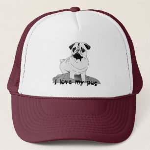 Gorra De Camionero ¡Me encanta mi pug!