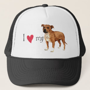 Gorra De Camionero Me encanta mi Staffordshire Bull Terrier
