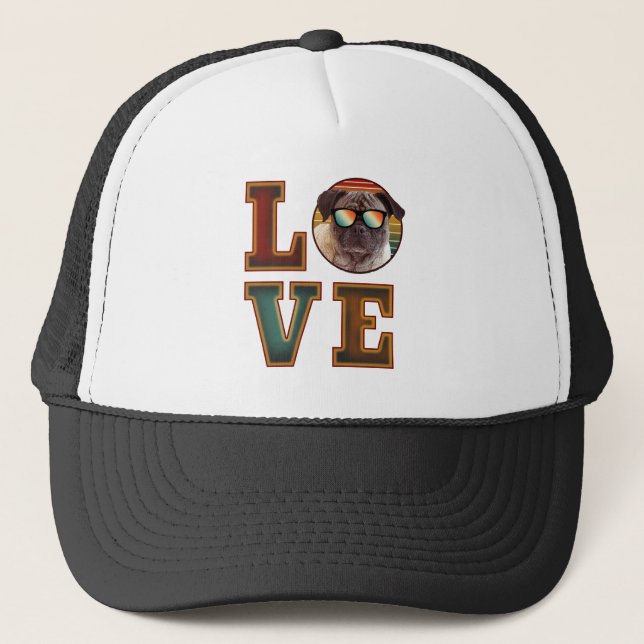 Gorra De Camionero me encanta pug  (Anverso)