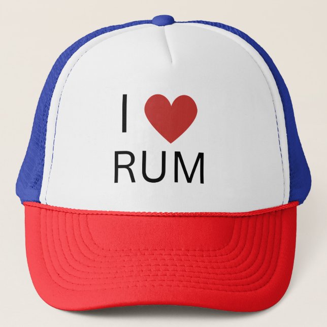 Gorra De Camionero Me Encanta Rum, Novedad Rum Bebe Camión (Anverso)